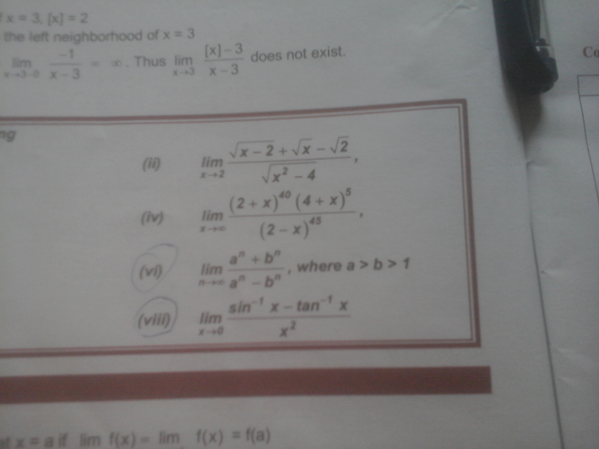Question image for Ques viii of the attached image , i am getting pr